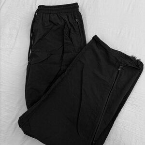 Toffee Side Zipper Nylon Elasticated Waist Pants